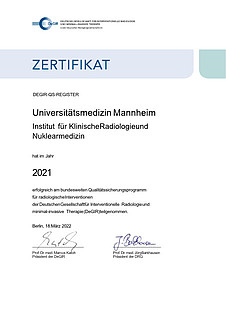 Foto des Zertifikats