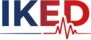 Logo mit der Aufschrift ‚IKED‘ in Blau und Rot, mit einem EKG-Herzschlag-Symbol. Darunter steht ‚Sektion für Invasive Kardiologie, Elektrophysiologie & Devices (IKED)