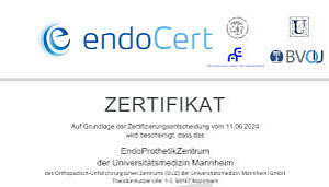 Zertifiziert durch die Deutsche Gesellschaft für Orthopädie und Orthopädische Chirurgie.
