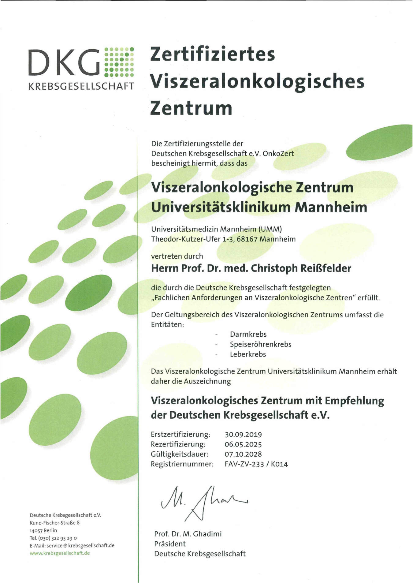 Zertifiziertes Darmkrebszentrum